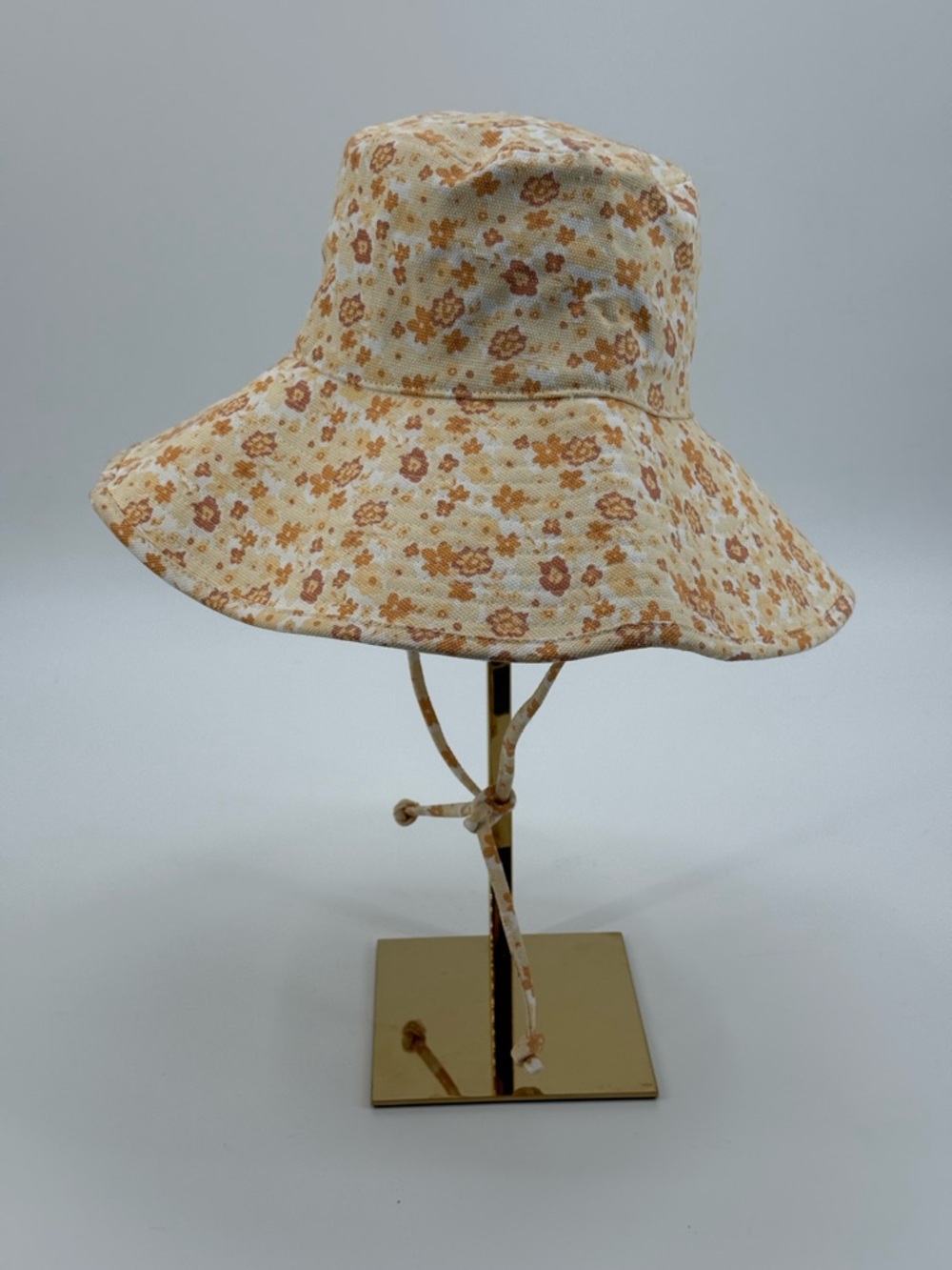 Lack of Color Floral Wide Brim Hat Cream & Orange Daisy Print Sun Hat Boh - Picture 5 of 13